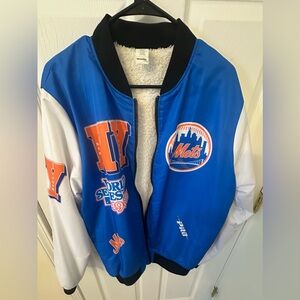 Blue and White Mets Bomber Jacket